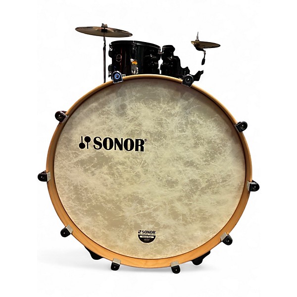 Used SONOR 3 Piece SQ1 Hot Rod Red Drum Kit