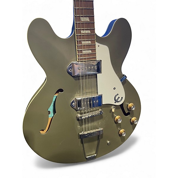 Used Epiphone Casino Worn Olive Drab Hollow Body Electric Guitar