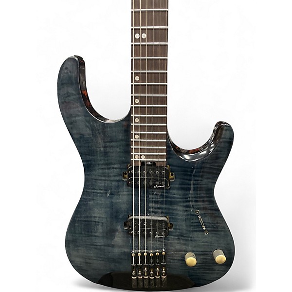 Used Harley Benton DULLAHAN Headless  blue Solid Body Electric Guitar