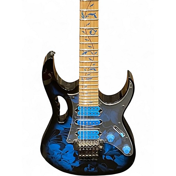 Used Ibanez JEM77P Steve Vai Signature Premium Blue Floral Pattern Solid Body Electric Guitar