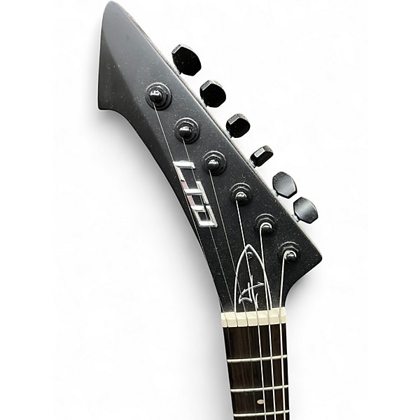 Used Esp Ltd James Hetfield Snakebyte Satin Black Solid Body Electric Guitar