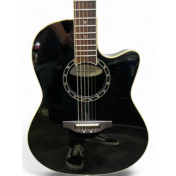 Used Ovation 1861AX-5 Standard Balladeer Black Acoustic Electric Guitar