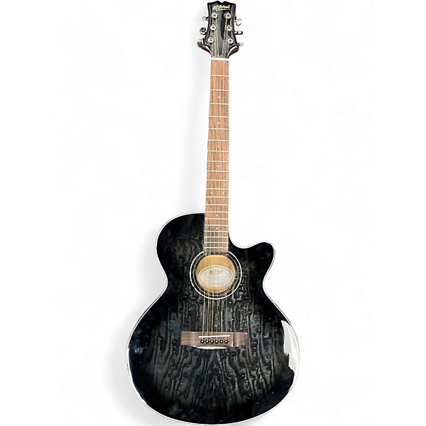 Used Mitchell MX-430QAB/MBK Black Acoustic Electric Guitar
