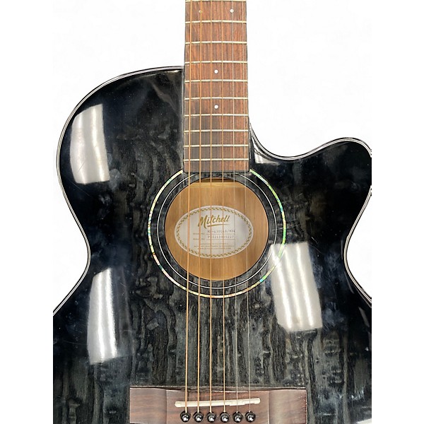 Used Mitchell MX-430QAB/MBK Black Acoustic Electric Guitar