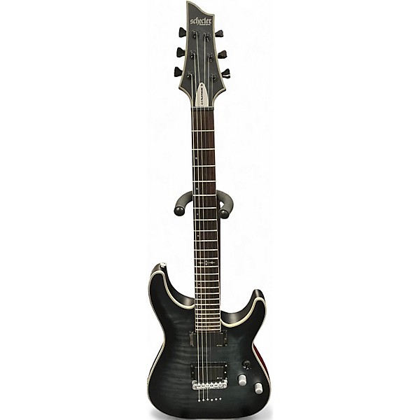 Used Schecter Guitar Research C1 Platinum Trans Black Solid Body Electric Guitar