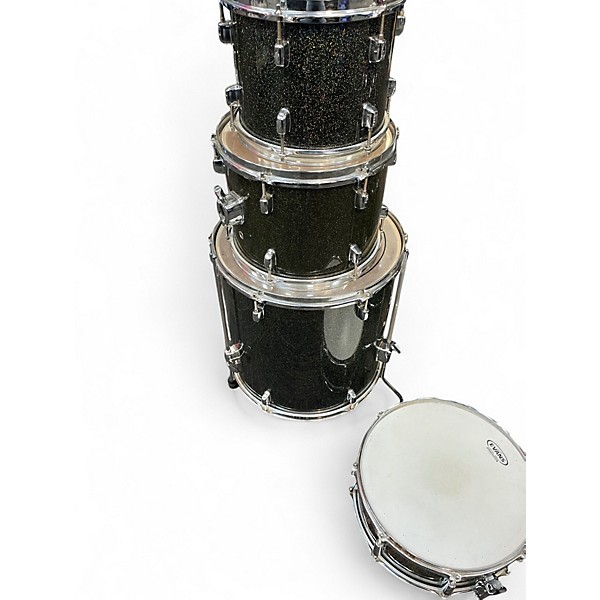 Used Pearl 5 Piece Forum Black Sparkle Drum Kit