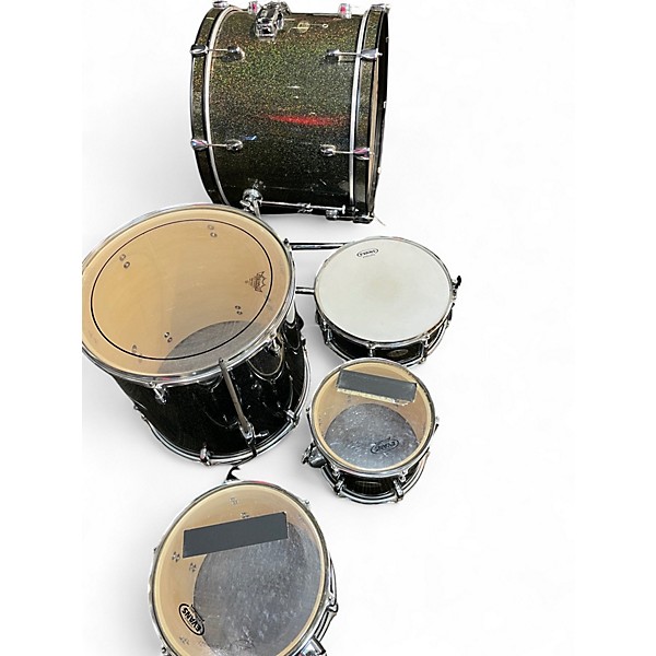 Used Pearl 5 Piece Forum Black Sparkle Drum Kit