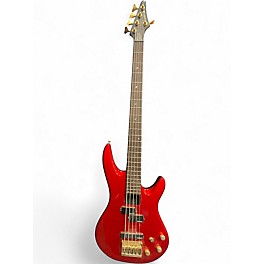 Used Samick thunder 5 Metallic Red Electric Bass Guitar