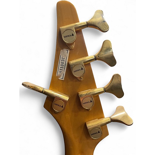 Used Samick thunder 5 Metallic Red Electric Bass Guitar