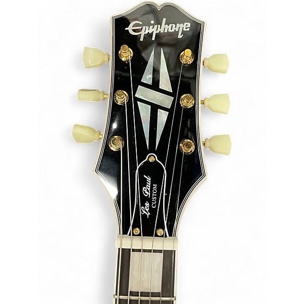 Used 2023 Epiphone Les Paul Custom P-90 Guitar Center-Exclusive Ebony Solid Body Electric Guitar