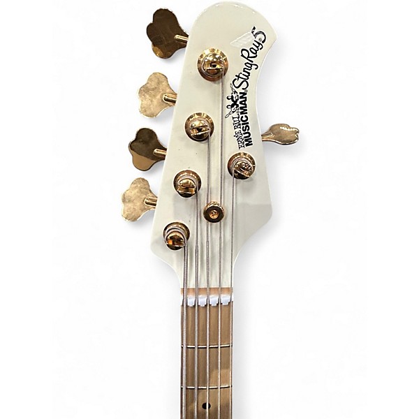 Used Ernie Ball Music Man Stingray HH 5 String Ivory White Electric Bass Guitar