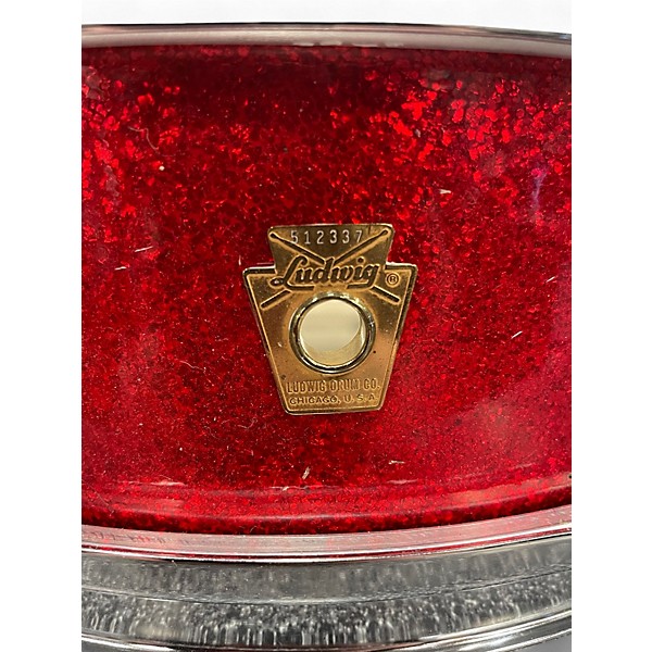 Vintage 1965 Ludwig 4 Piece DOWNBEAT RED SPARKLE Drum Kit