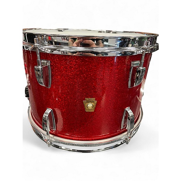 Vintage 1965 Ludwig 4 Piece DOWNBEAT RED SPARKLE Drum Kit