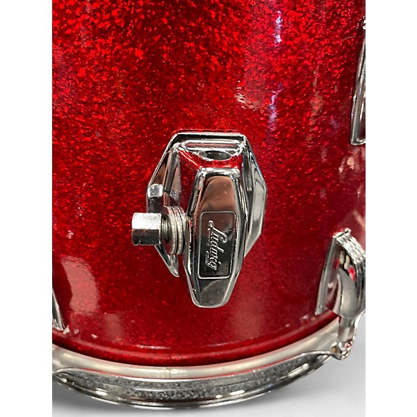 Vintage 1965 Ludwig 4 Piece DOWNBEAT RED SPARKLE Drum Kit