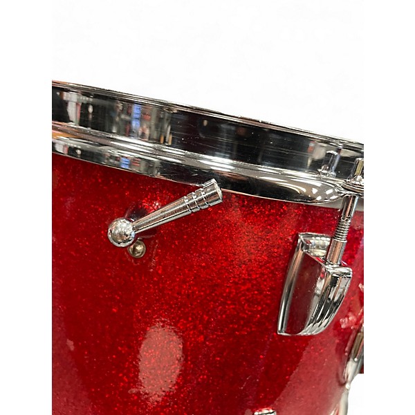 Vintage 1965 Ludwig 4 Piece DOWNBEAT RED SPARKLE Drum Kit