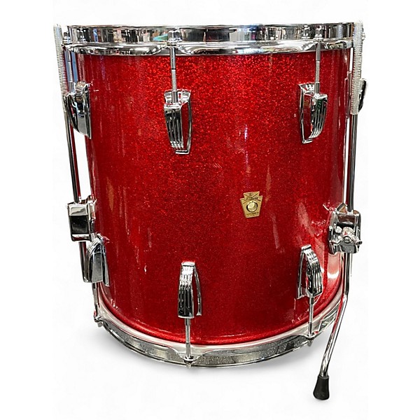 Vintage 1965 Ludwig 4 Piece DOWNBEAT RED SPARKLE Drum Kit