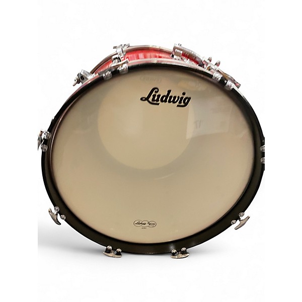 Vintage 1965 Ludwig 4 Piece DOWNBEAT RED SPARKLE Drum Kit