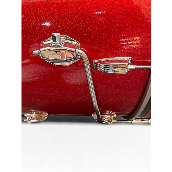 Vintage 1965 Ludwig 4 Piece DOWNBEAT RED SPARKLE Drum Kit