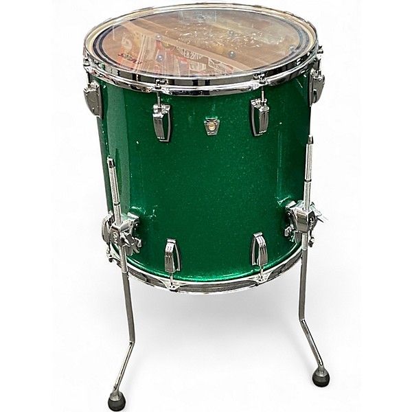 Used Ludwig 3 Piece Classic Oak Green Sparkle Drum Kit