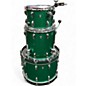 Used Ludwig 3 Piece Classic Oak Green Sparkle Drum Kit