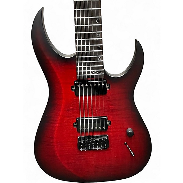 Used Schecter Guitar Research Sunset Extreme 7 Trans Red Burst Solid Body Electric Guitar