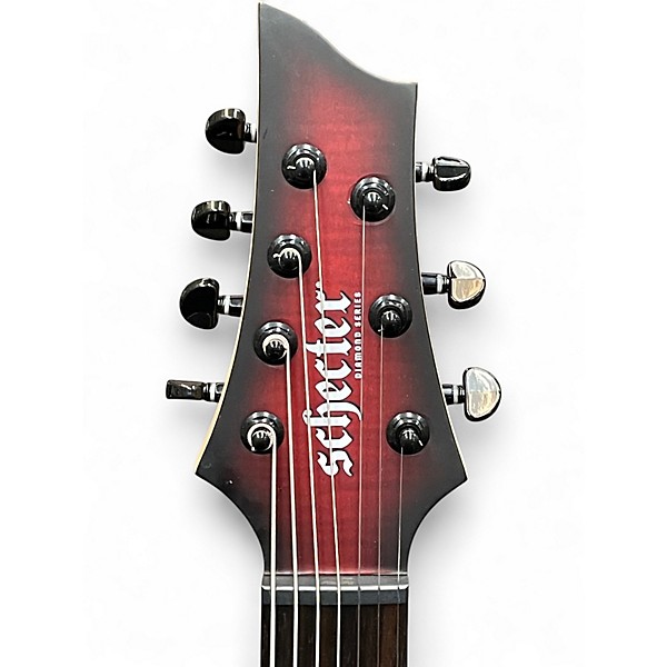 Used Schecter Guitar Research Sunset Extreme 7 Trans Red Burst Solid Body Electric Guitar