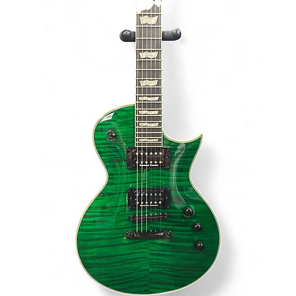 Used ESP LTD EC1000 Deluxe Flame Green Solid Body Electric Guitar