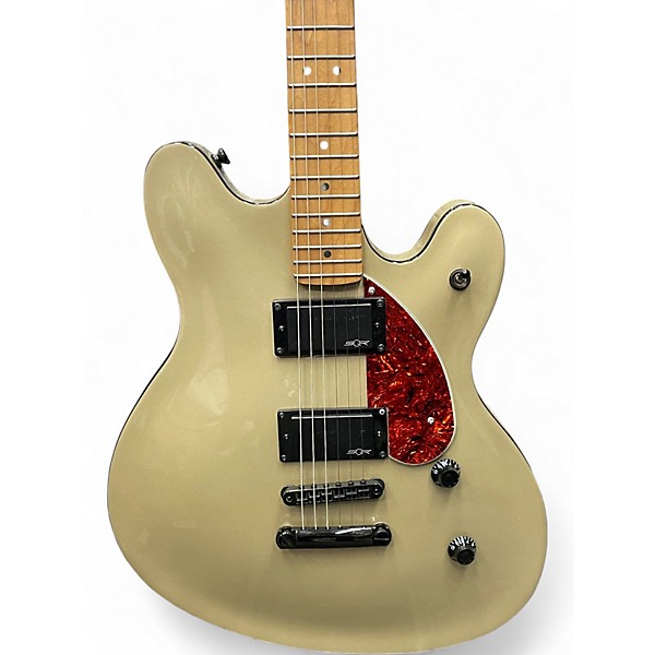 Used Squier Contemporary Active Starcaster Olive Drab Hollow Body Electric Guitar