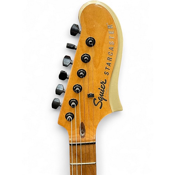 Used Squier Contemporary Active Starcaster Olive Drab Hollow Body Electric Guitar