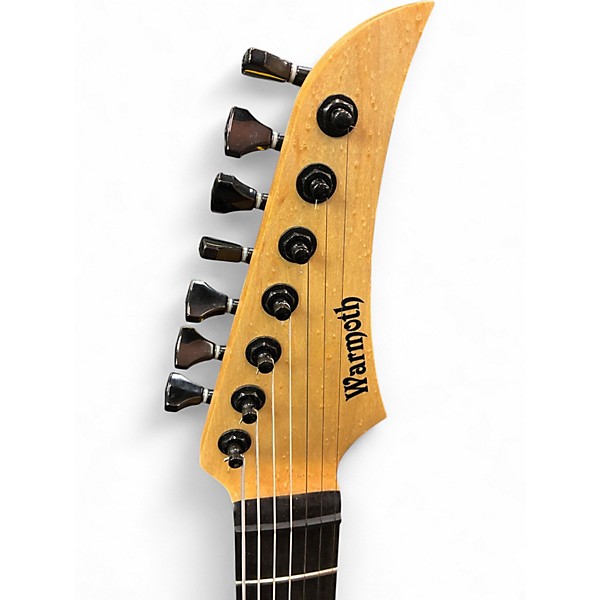 Used Warmoth Custom 7 Trans Blue Burst Solid Body Electric Guitar