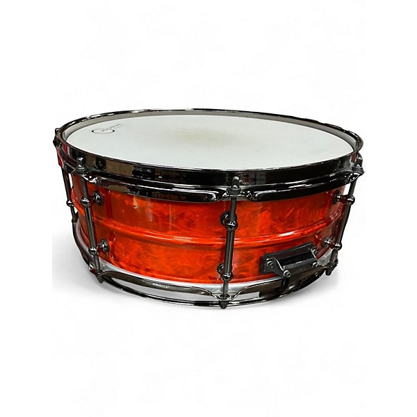 Used Phoenix Drum Co 5.5X14 Steel Snare Orange Drum