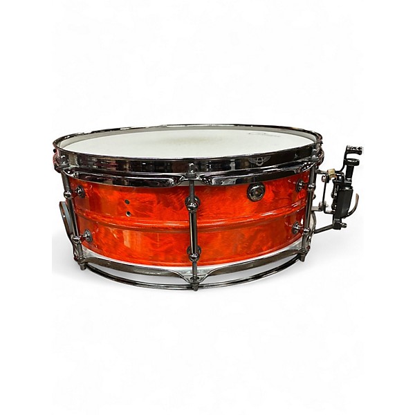 Used Phoenix Drum Co 5.5X14 Steel Snare Orange Drum