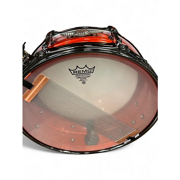 Used Phoenix Drum Co 5.5X14 Steel Snare Orange Drum
