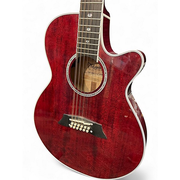 Used Takamine TSP158 Crimson Red Burst 12 String Acoustic Electric Guitar