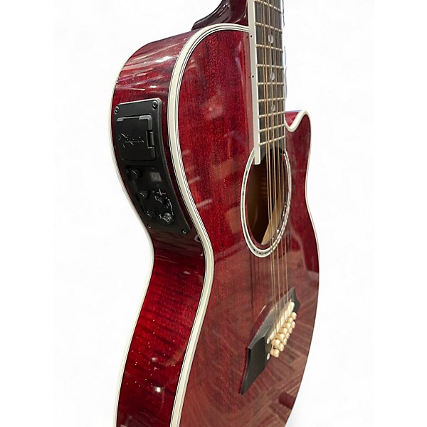 Used Takamine TSP158 Crimson Red Burst 12 String Acoustic Electric Guitar