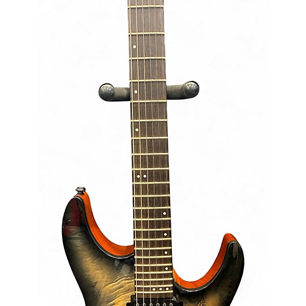 Used 2020 Schecter Guitar Research C-6 Pro Dark Poplar Burl Solid Body Electric Guitar