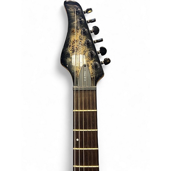 Used 2020 Schecter Guitar Research C-6 Pro Dark Poplar Burl Solid Body Electric Guitar
