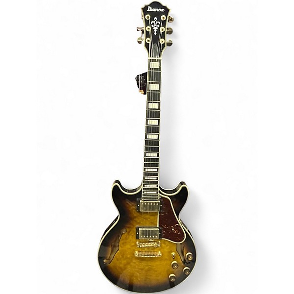 Used Ibanez am93qm Vintage Sunburst Hollow Body Electric Guitar