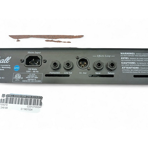 Used Marshall AS50D 50W 2X8 Acoustic Guitar Combo Amp