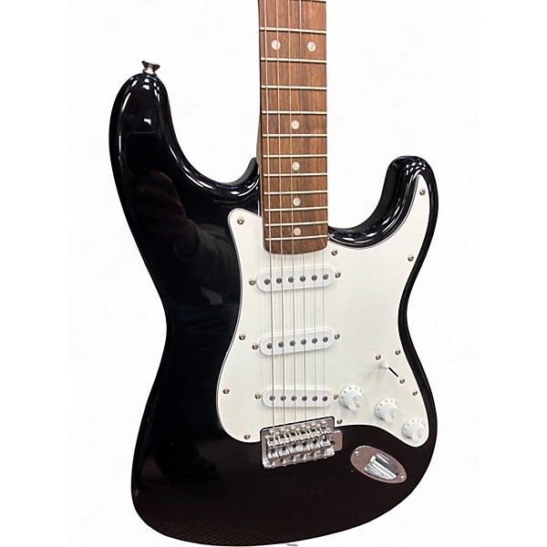 Used Squier STRATOCASTER Black Solid Body Electric Guitar