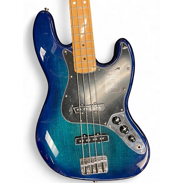 Used Fender Player II Jazz Bass Plus Top Blue Burst Electric Bass Guitar