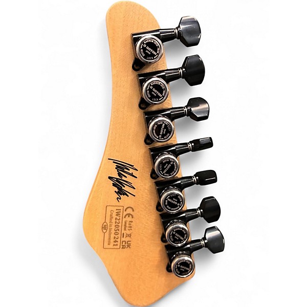 Used Schecter Guitar Research Miles Dimitri Baker-7 FR Crimson Red Burst Satin Solid Body Electric Guitar