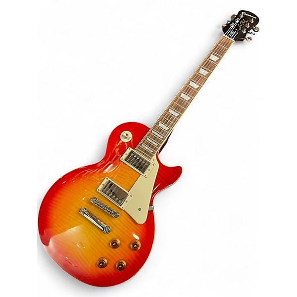 Used 2018 Epiphone Les Paul Standard Pro Cherry Sunburst Solid Body Electric Guitar