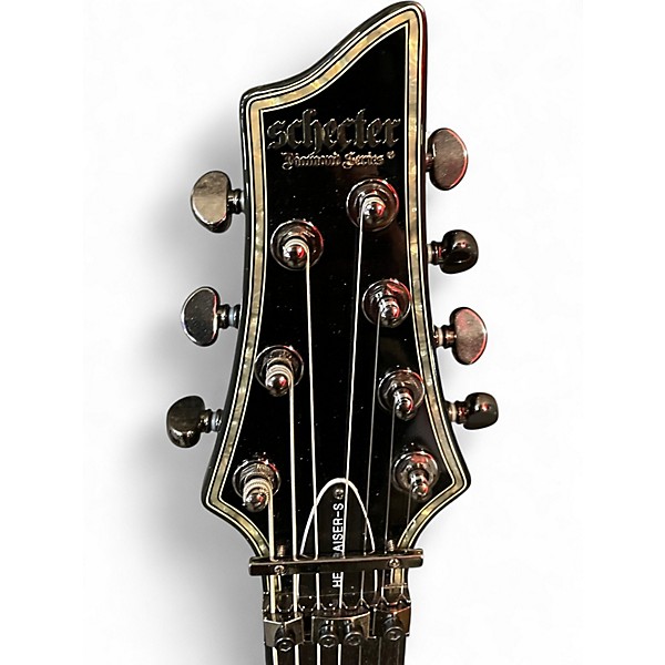 Used Schecter Guitar Research Hellraiser C-7 FR S Black Solid Body Electric Guitar