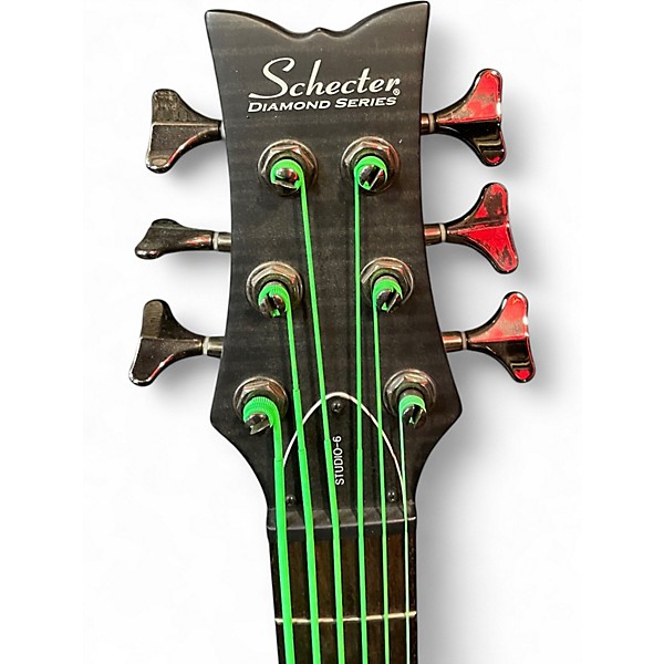 Used Schecter Guitar Research Stilleto Studio-6 Black Electric Bass Guitar