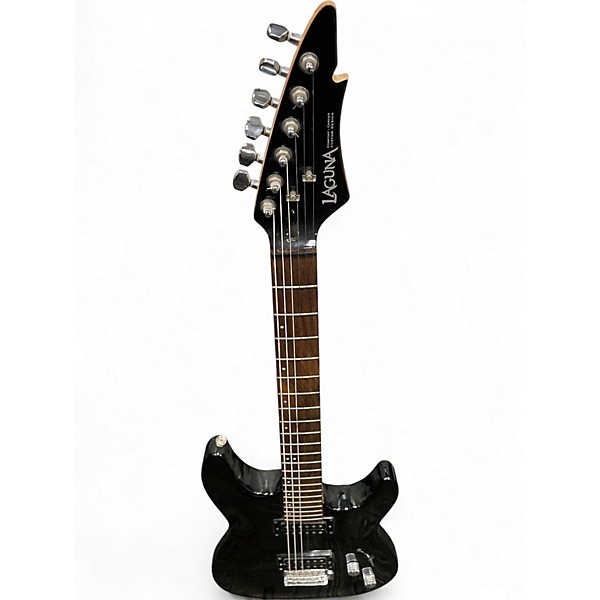 Used Laguna Stratocaster Black Solid Body Electric Guitar