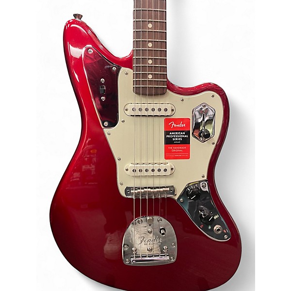 Used Fender American Professional Jaguar Candy Apple Red Solid Body Electric Guitar