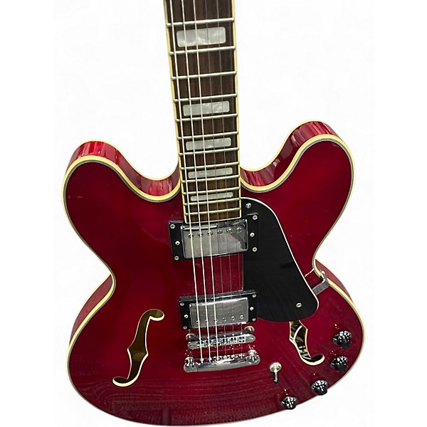 Used Giannini GSH-350 Candy Apple Red Metallic Hollow Body Electric Guitar