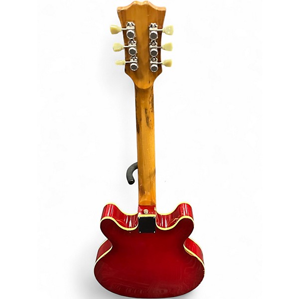 Vintage 1970s Greco hollow body Crimson Red Trans Hollow Body Electric Guitar
