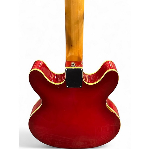 Vintage 1970s Greco hollow body Crimson Red Trans Hollow Body Electric Guitar